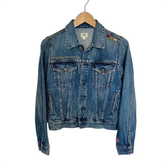 Citizens of Humanity Embroidered Denim Jean Trucker Jacket, S - Picture 1 of 10